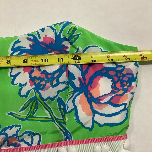 Lilly Pulizer Floral Print Langley Dress Mini Strapless Silk Cotton Blend - Picture 11 of 14